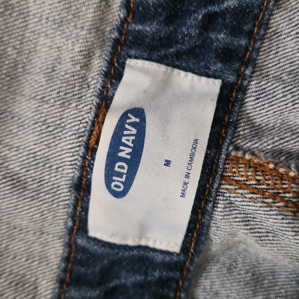 Old Navy Dark Blue Denim Short Overalls - Picture 3 of 3